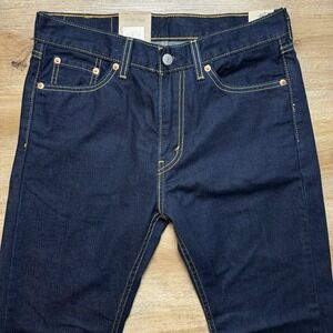 Levis 505 Jeans Men 30x30 Blue Regular Straight Leg Stretch Denim Dark Wash NEW